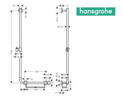 MEDIDAS BARRA DUCHA 110cm UNICA COMFORT HANSGROHE